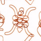 <b>巧環 阮根全製作<br/ >Ingenious rings wire puzzles</b><br />Crafted by Ruan Genquan<br />Copper wire<br />Wuxi, Jiangsu Province; 1998<br /><em>Yi Zhi Tang</em> Collection 40-001