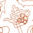 <b>巧環 阮根全製作<br/ >Ingenious rings wire puzzles</b><br />Crafted by Ruan Genquan<br />Copper wire<br />Wuxi, Jiangsu Province; 1998<br /><em>Yi Zhi Tang</em> Collection 40-001
