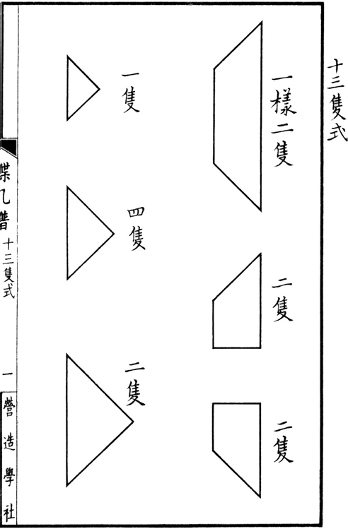 蝶几由十三张六种尺寸