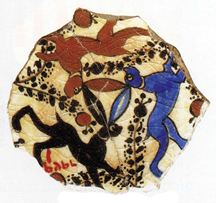 three hares pottery fragment